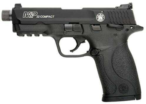 Smith & Wesson M&P 22 Compact Supressor Ready Pistol Single Action Only 22 Long Rifle 3.6" Threaded Barrel 10+1 Round Poly Grip Black Semi Automatic 10199