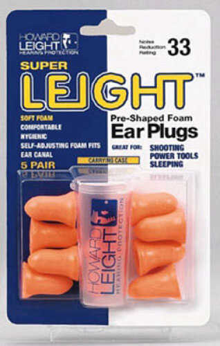 Howard Leight Industries Super Uncorded Disposable Earplugs NRR 33 - 5 pairs a blister pack with case Highest R-84133