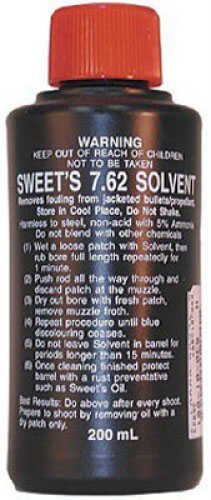 Sweets 7.62 Solvent 200ml Removes copper fouling from the bore - One of strongest solvents marke 762