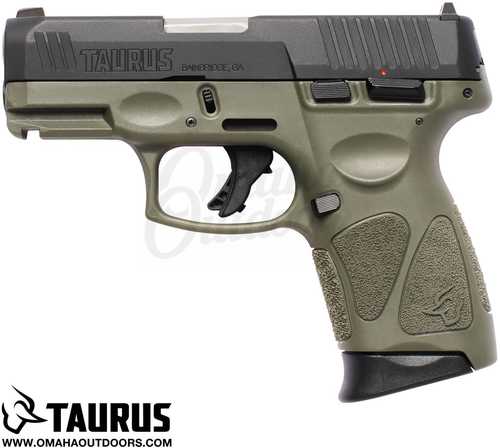 Taurus G3C Semi-Auto Pistol 9mm 3.2" Barrel 3-12 Rd Mags Olive Drab Green Polymer Finish