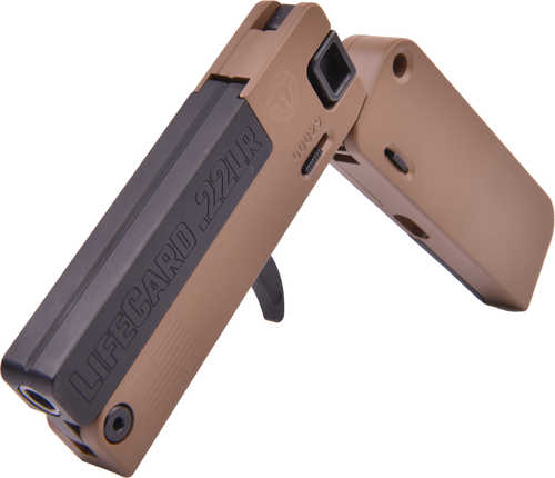 Trailblazer Firearms LIFECARD 22LR single shot pistol, 2.5 in barrel, 1 rd capacity, black aluminum finish