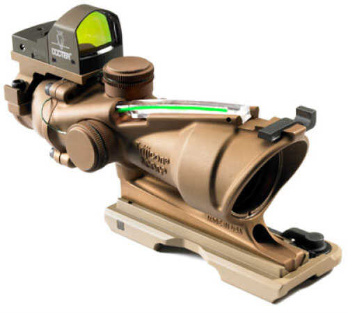 Trijicon ACOG Rifle Scope 4X 32 Green Crosshair .223 Dark Earth 4.0 RMR/Back-Up Iron Sight/Arms Mnt/Dust Cover Ta31-ECOS