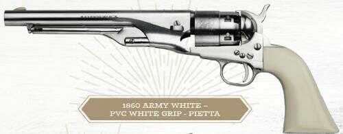 Taylor/Pietta 1860 Army With Ivory Grip White Finish .44 Caliber 8" Barrel Black Powder Revolver