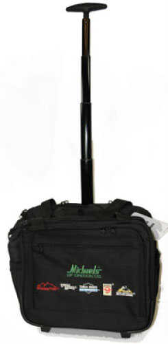 Uncle Mikes Wheeled Equipment Bag with Michaels of Oregon Logos Black - Hard shell case rigid bottom front 52553