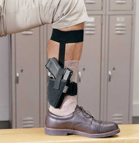 Uncle Mike's Ankle Holster Size 16 Fits Medium Auto With 3.75" Barrel Right Hand Black 8816-1