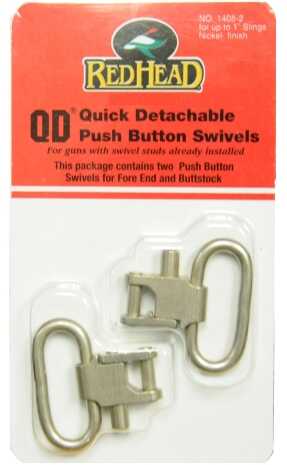 Uncle Mikes Red Head Quick Detachable 1" Swivels 2 Pack Nickel
