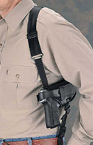 Uncle Mikes Cross-Harness Horizontal Shoulder Holster - Black 2" barrel small frame 5-shot revolvers with hammer 87360