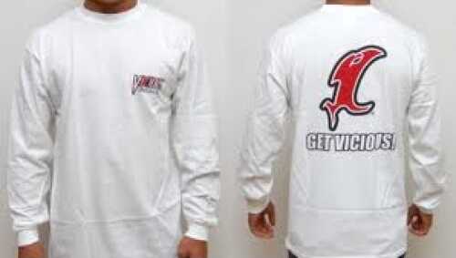 Vicious Fishing Logo T-Shirt Medium Long Sleeve White Md#: CLSWH-M