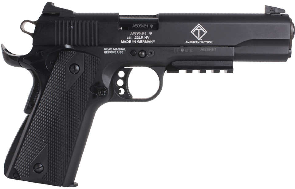 American Tactical Imports GSG 22 Long Rifle 1911 AD-OPS 5" Threaded Barrel 10 Round Faux Suppressor Blued Semi Automatic Pistol GERG1911ADOP