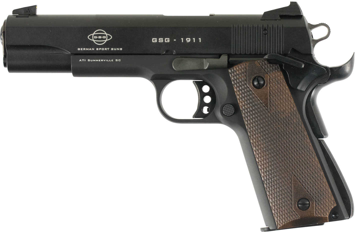 American Tactical Imports GSG 1911 Pistol 22 Long Rifle 5" Threaded Barrel 10 Round Blued Wood Grips GERG2210M1911