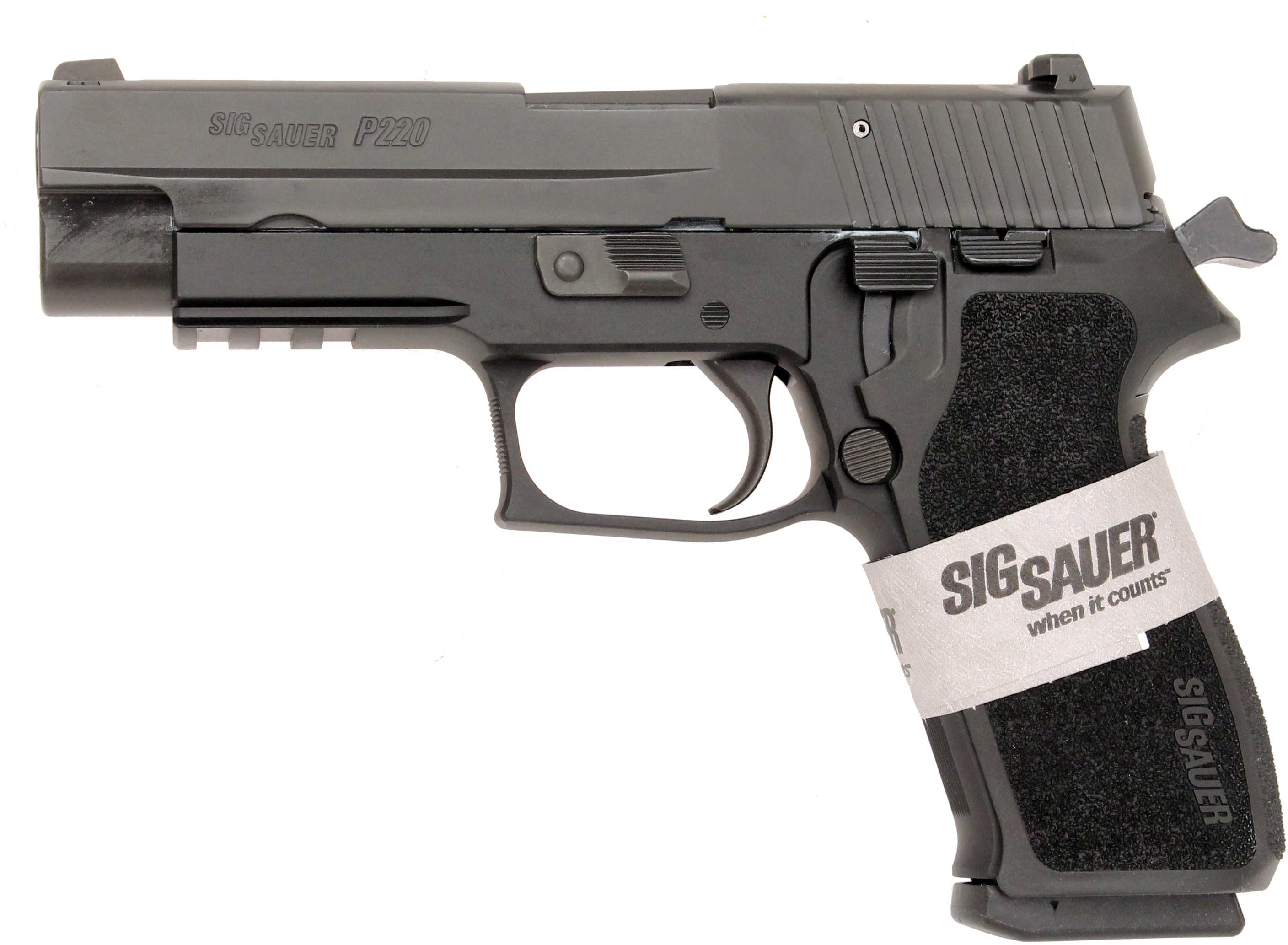 Sig Sauer P220 45 ACP Blued Tactical Rail 28 Round Mags Semi Automatic