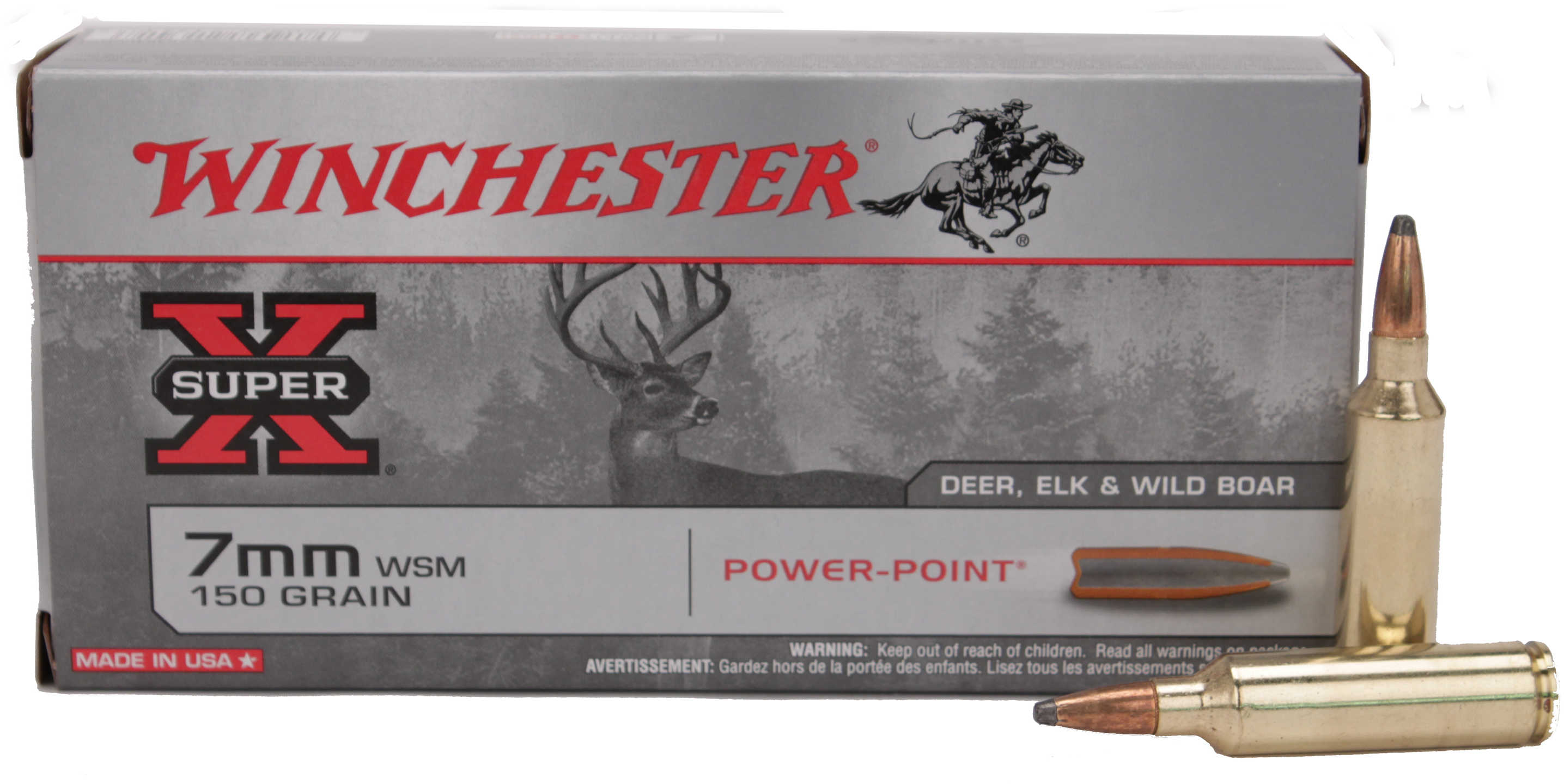 Winchester SuperX PowerPoint 7MM WSM 150 Grain Pointed Soft Point 20