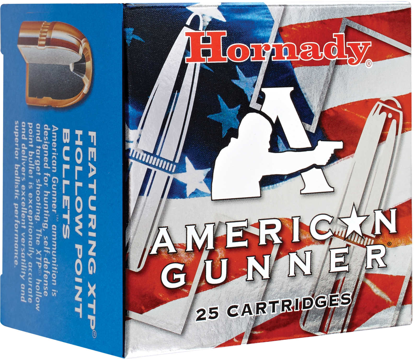 9mm Luger 25 Rounds Ammunition Hornady 124 Grain Jacketed Hollow Point