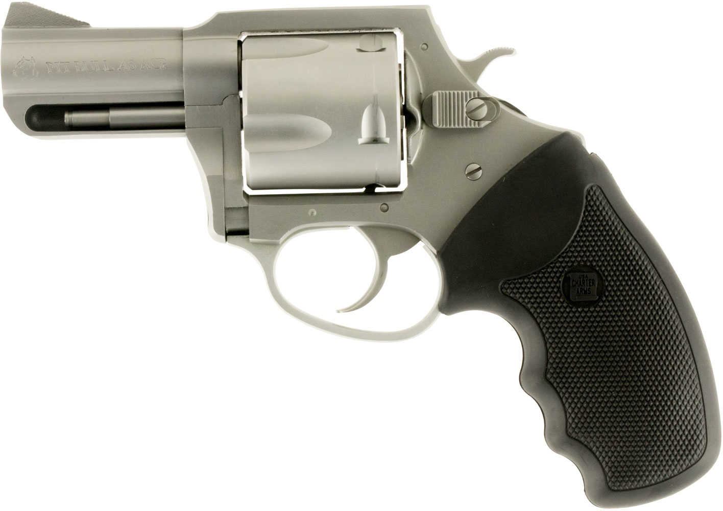 Charter Arms Pitbull Revolver 45 ACP 2.5" Barrel Stainless Steel Rubber Grip 5 Round