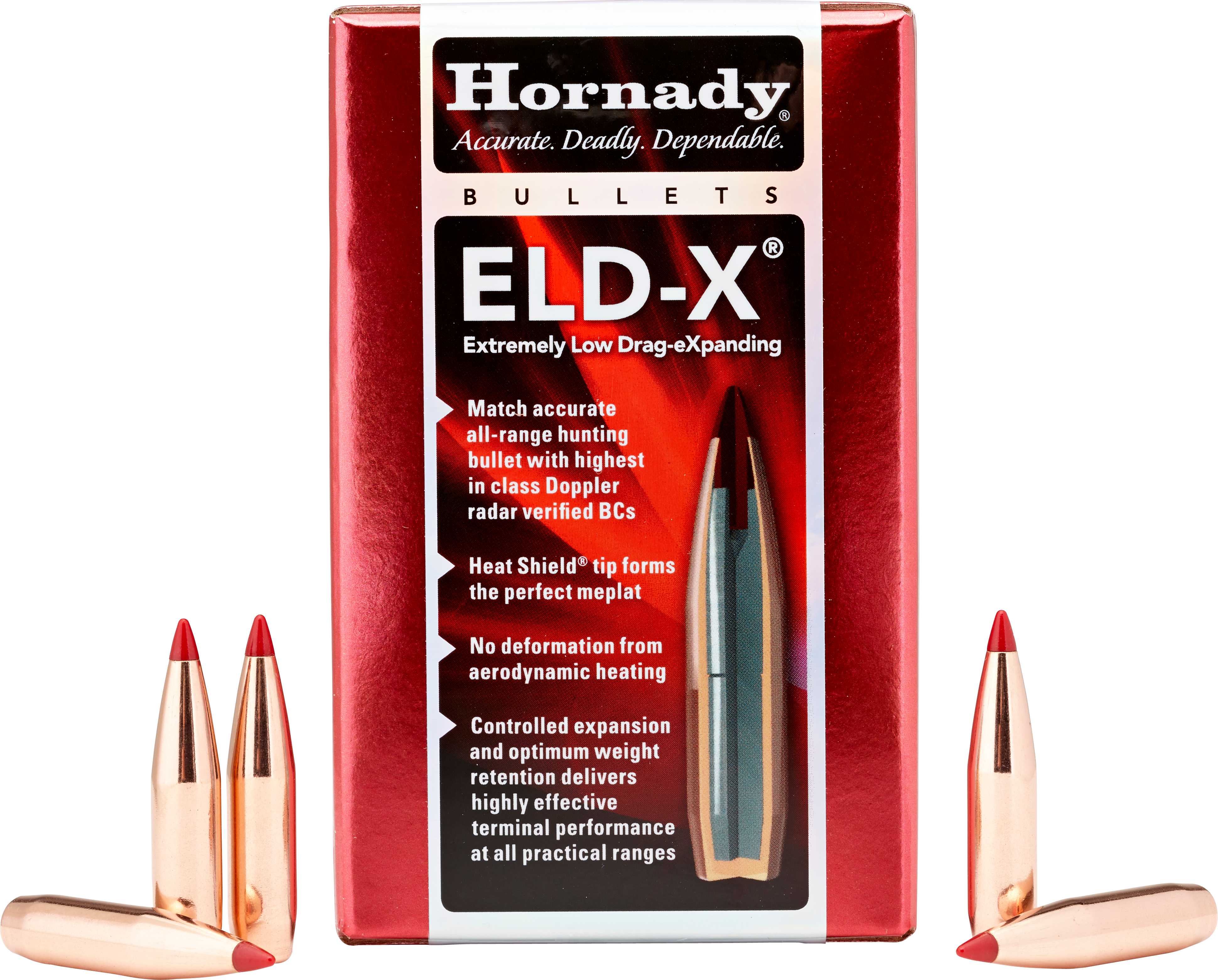Hornady 30 Caliber 200 Grain Boat Tail, ELD-X, Reloading Component Bullets, 100 Per Box