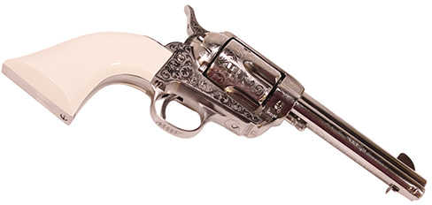 Taylor's & Company Outlaw Legacy 45 Colt 4.75" Barrel 6 Round Nickle Engraved With PVC Grip