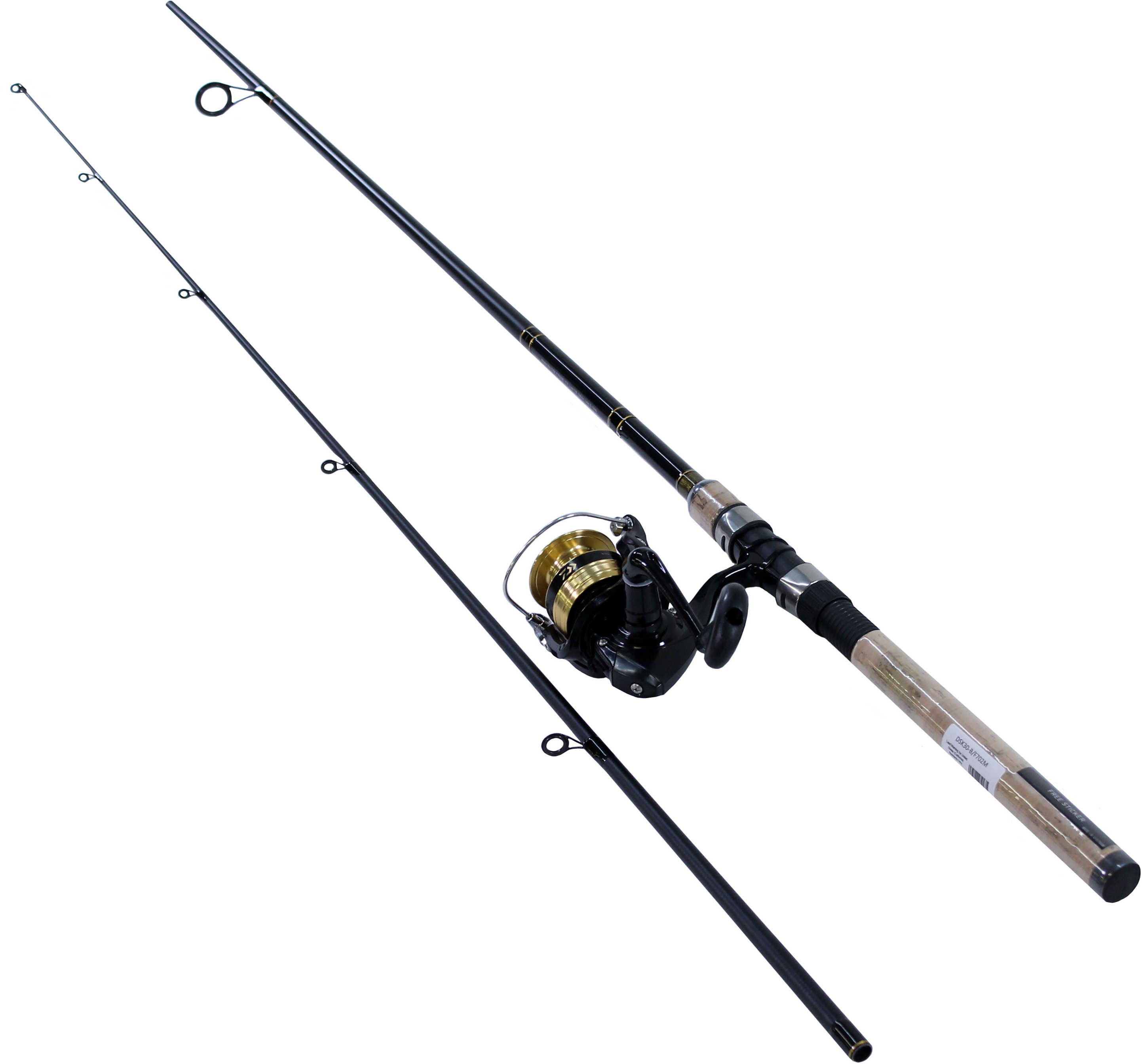Daiwa DShock Freshwater Spinning Combo 3000, 7' 2 Piece Rod, 614 lb Line Rate, 1/43/4 oz Lure