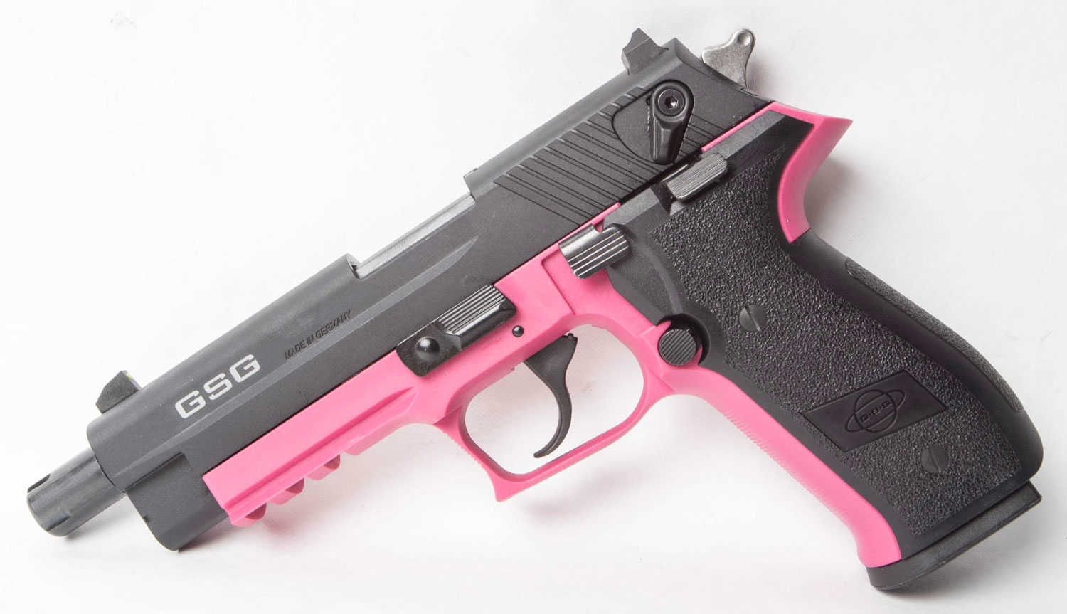 ATI GSG FireFly Semi Automatic Pistol 22 Long Rifle 4.9" Barrel 10 Round Capacity Black Polymer Grip With Pink Frame