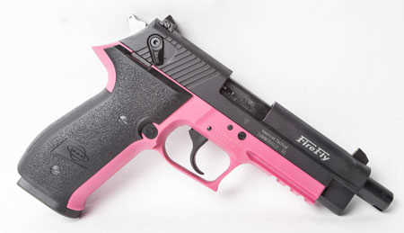 ATI GSG FireFly Semi Automatic Pistol 22 Long Rifle 4.9" Barrel 10 Round Capacity Black Polymer Grip With Pink Frame