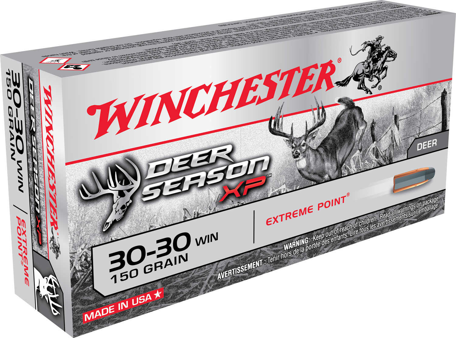 Winchester Deer Season XP 30-30 Win 150 Gr Extreme Point Ammo - 20 Rounds for Superior Hunting