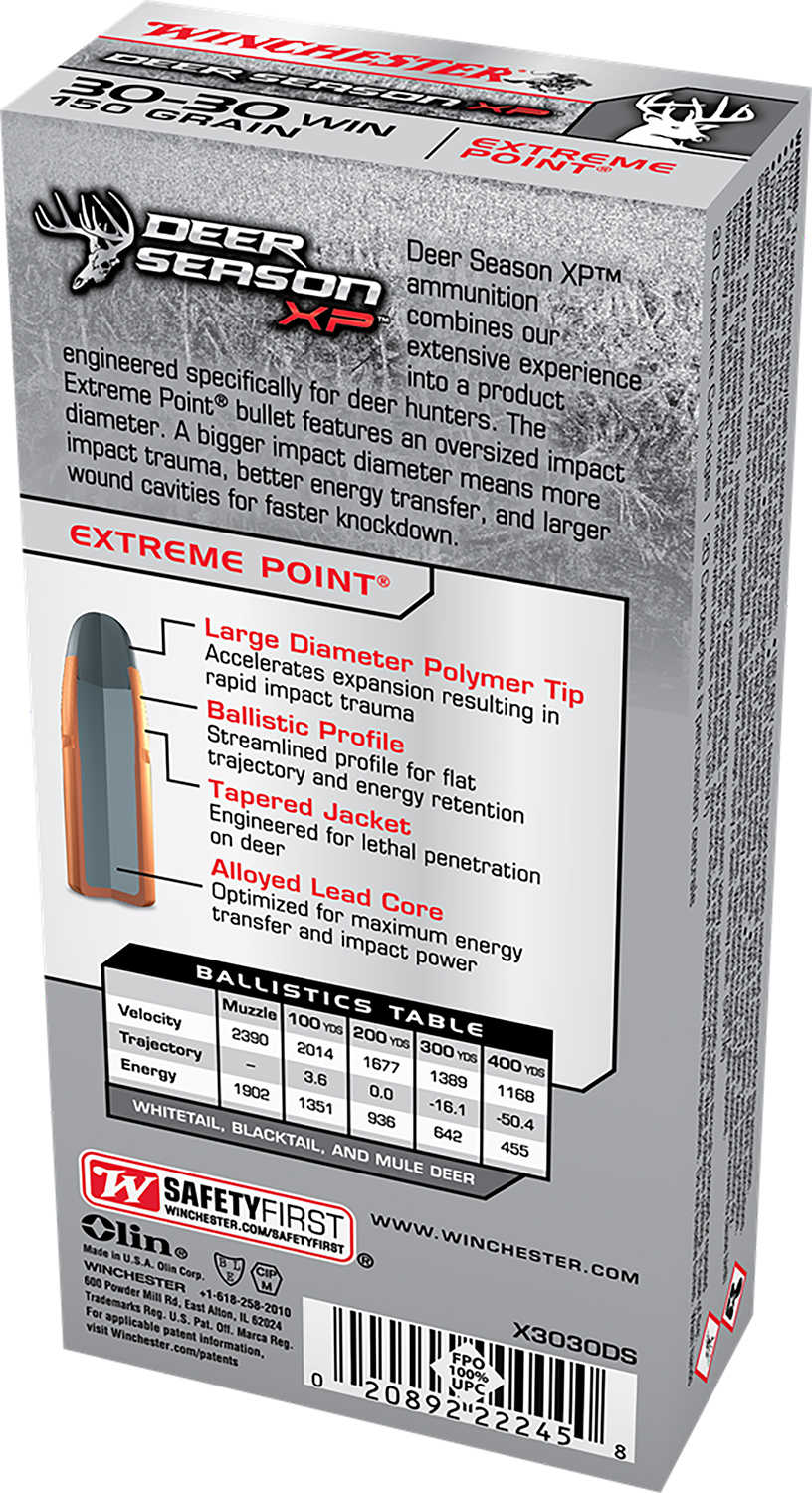 Winchester Deer Season XP 30-30 Win 150 Gr Extreme Point Ammo - 20 Rounds for Superior Hunting