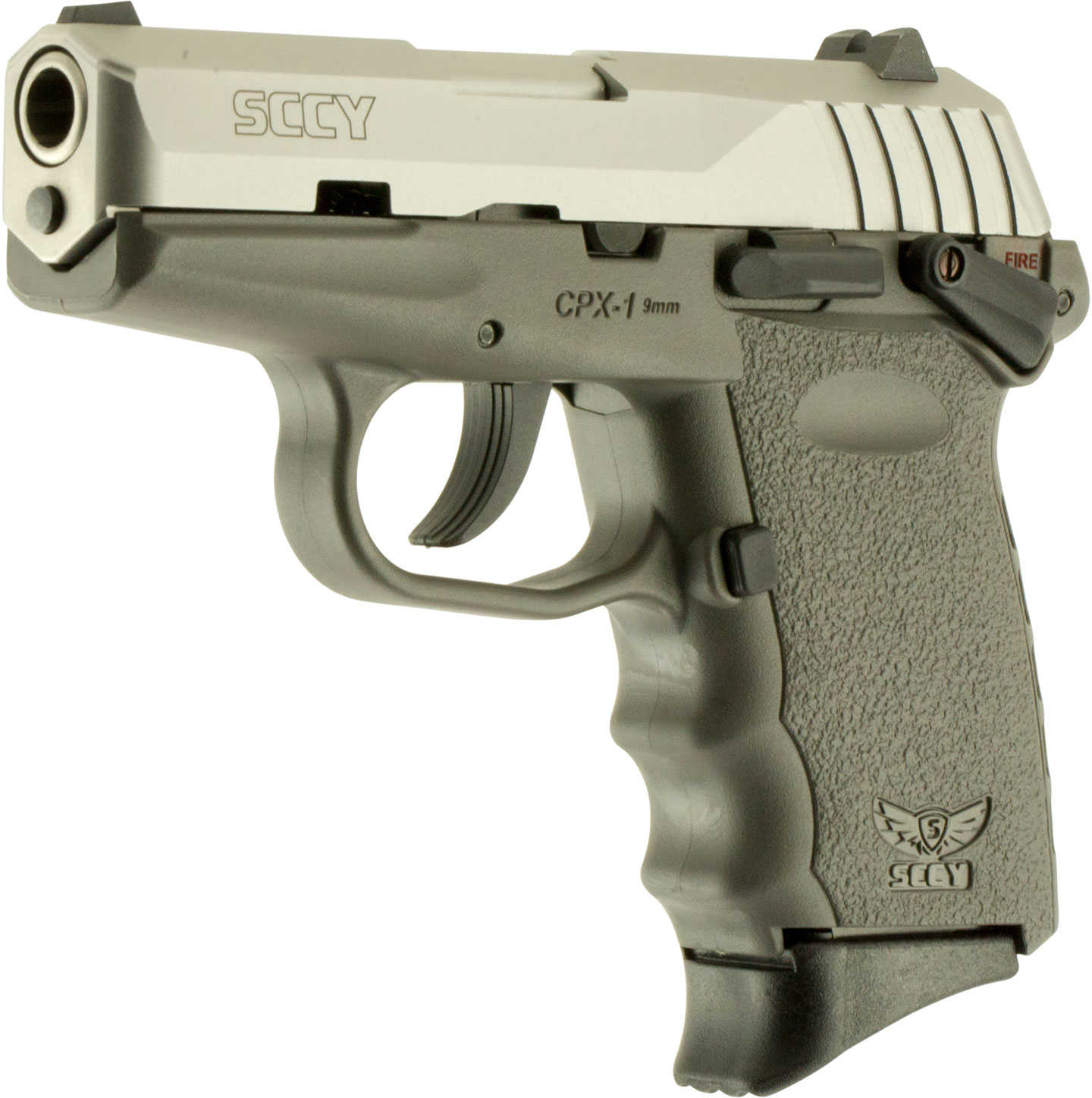 SCCY CPX1-TTSG Pistol 9MM 10 Round Sniper Gray Grip Stainless Steel Slide With Safety