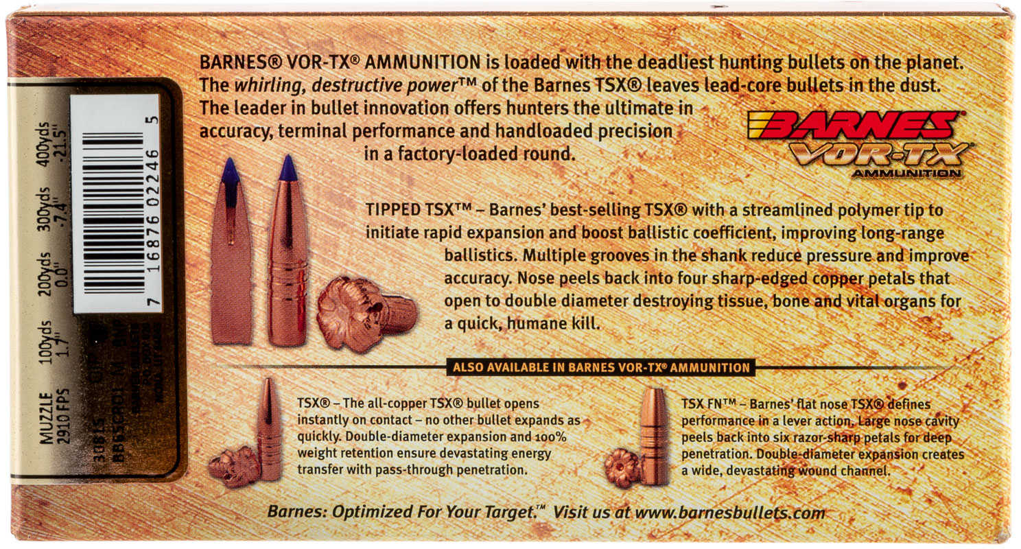 Barnes 6.5 Creedmoor 120 Grain Tipped TSX Ammunition, 20 Rounds Md: 30815
