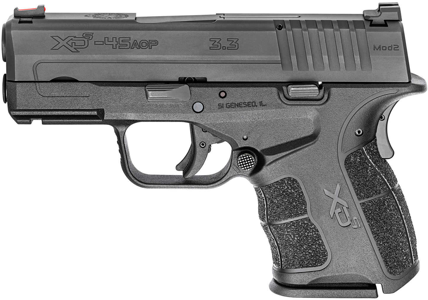 Springfield XD-S MOD.2 Pistol 45 ACP 3.3" Barrel 6+1 Rounds Fiber Optic Front Sight Black Finish