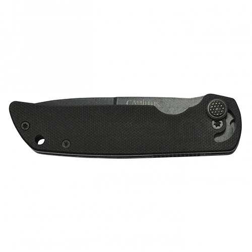 Camillus Cutlery Company Mini Folding Knife 3" AUS-8 Stainless Steel Blade, Black Textured G10 Handle