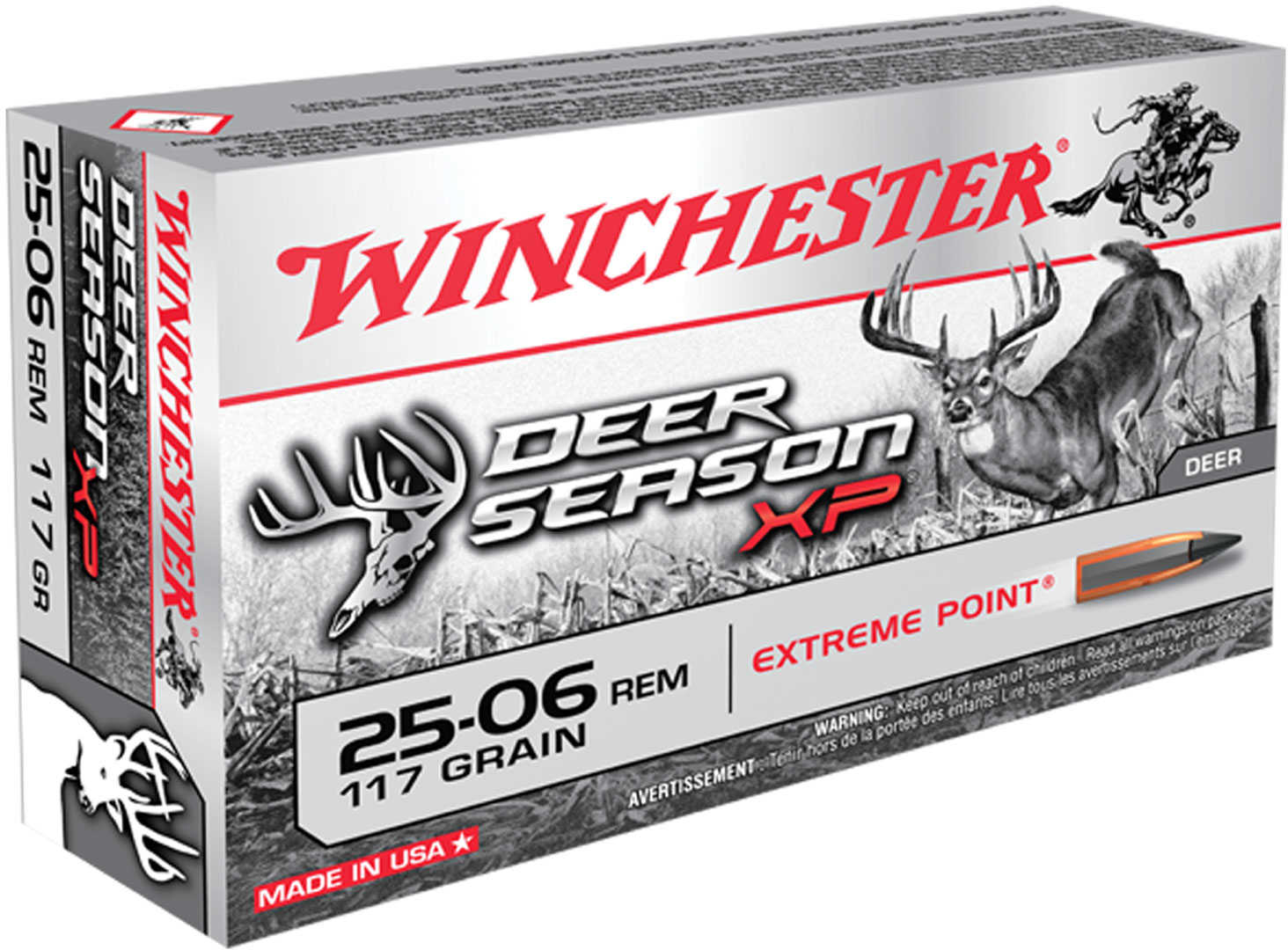 Winchester Deer Season XP 25-06 Rem 117 gr 3100 fps Extreme Point Ammo 20 Round Box