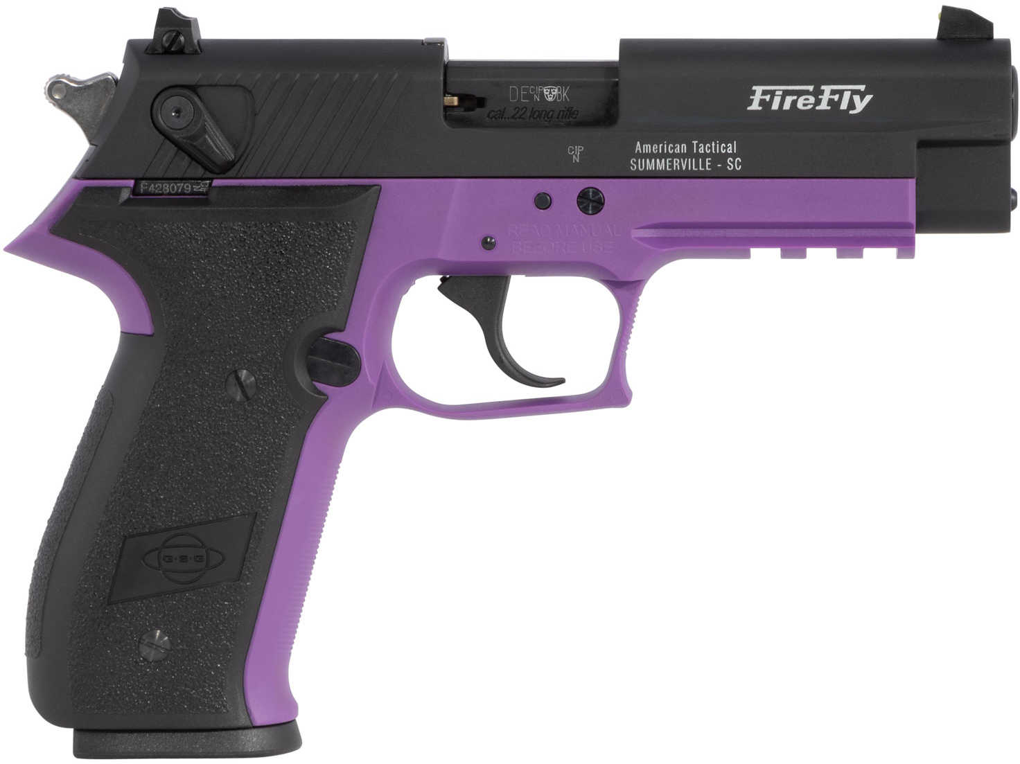 German Sport Firefly Semi-Automatic Pistol .22 Long Rifle 4" Barrel 10 Round Black/Purple Finish