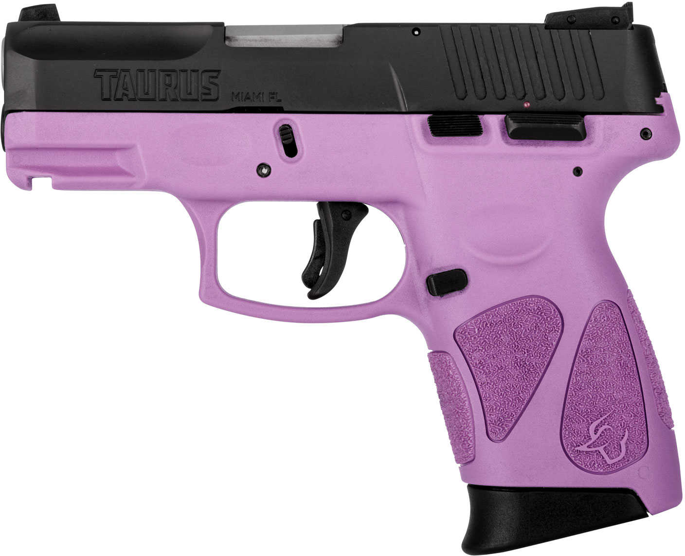 Taurus G2C Pistol 9mm 3.25" Barrel 12 Round Capacity Black Carbon Steel Slide Light Purple Polymer Grip