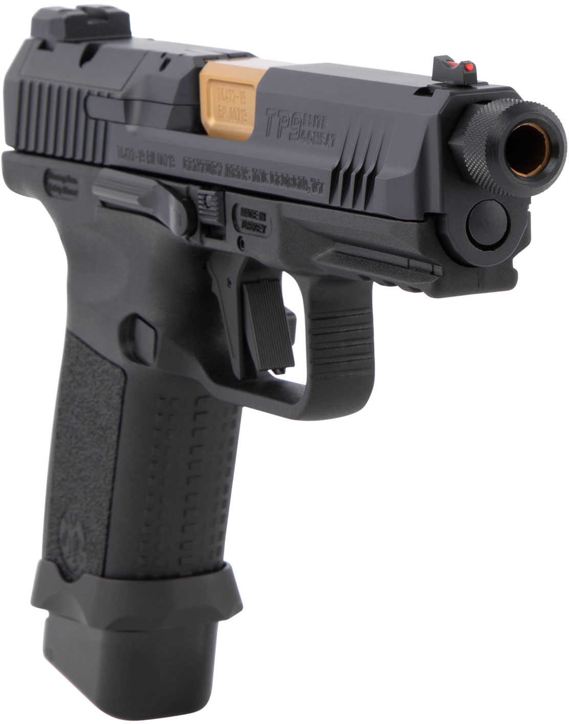 Canik TP9 Elite Combat Executive Pistol 9mm 4.73 Threaded Barrel 18+1 Round Capacity Black Cerakote Finish