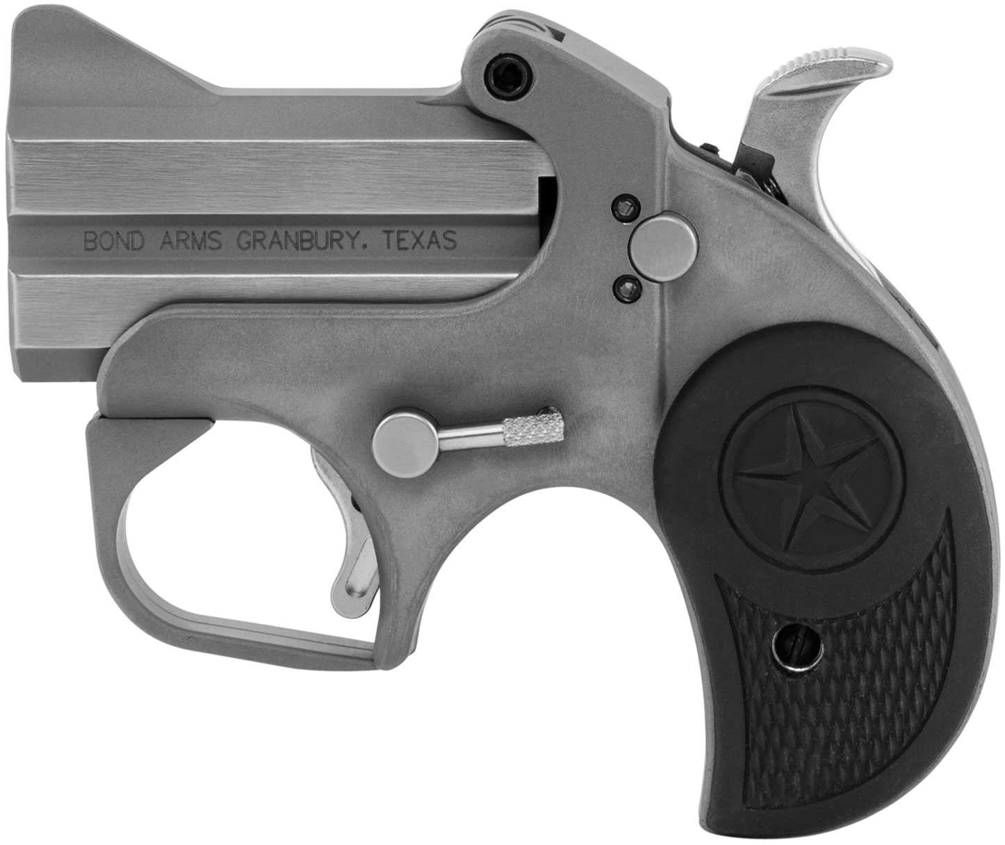Bond Arms Roughneck 9mm Derringer 2.5" Stainless Steel Barrels Fixed Sights Rubber Grip Matte Finish