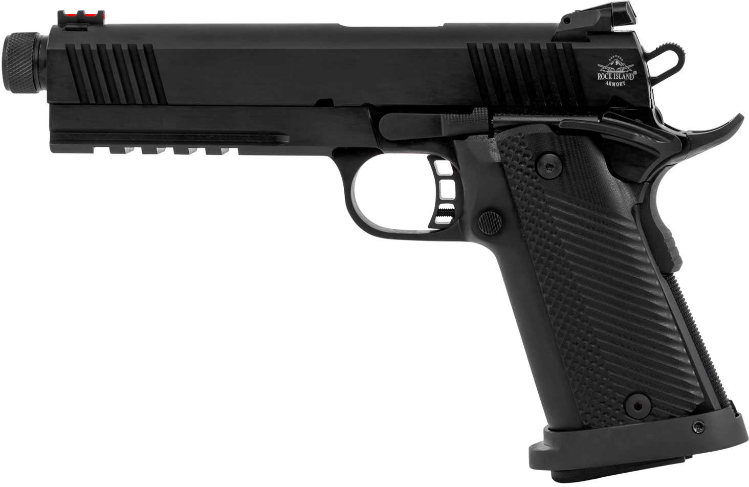 Rock Island Armory Tac Ultra High Capacity Pistol 10mm 5.5" Threaded Barrel 16 Round Black G10 Grip Parkerized Slide