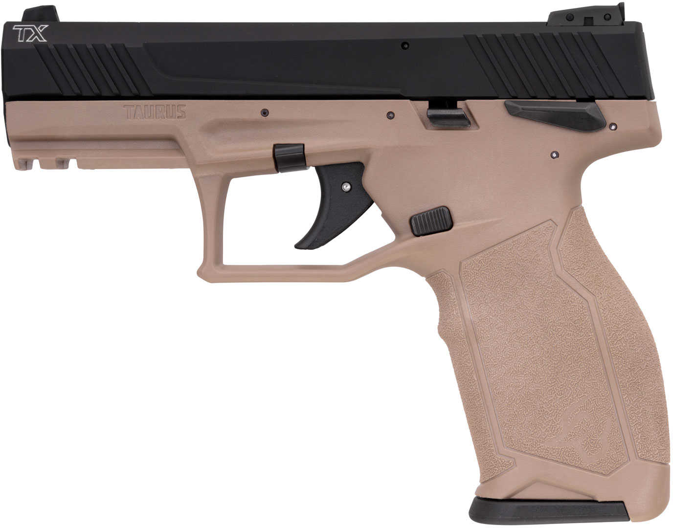 Taurus TX22 Semi Automatic Pistol 22 LR 4.1" Barrel 16 Round Flat Dark Earth Polymer Grip/Frame Black Steel Slide