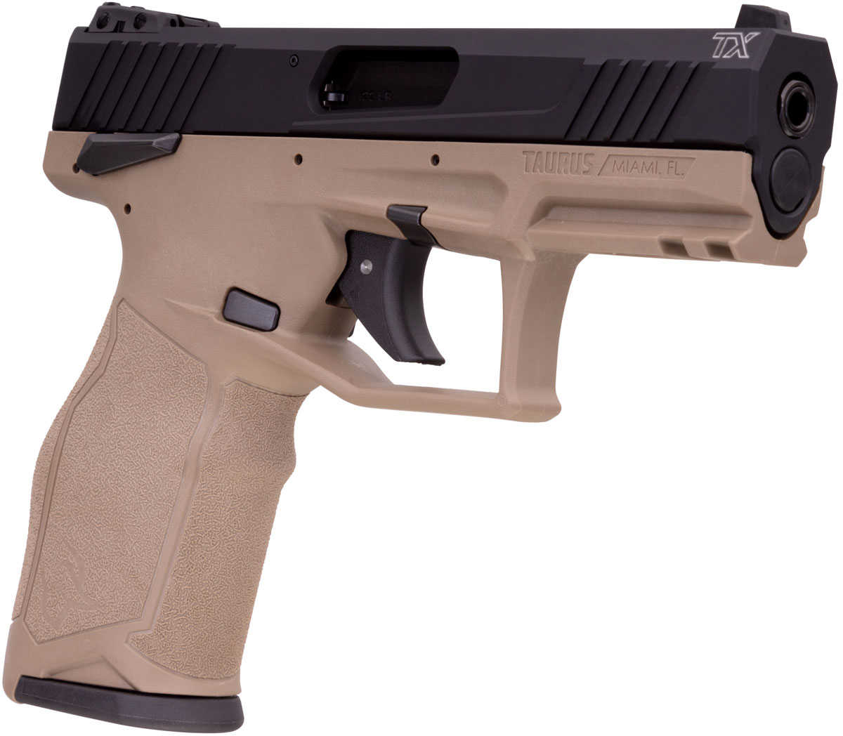 Taurus TX22 Semi Automatic Pistol 22 LR 4.1" Barrel 16 Round Flat Dark Earth Polymer Grip/Frame Black Steel Slide