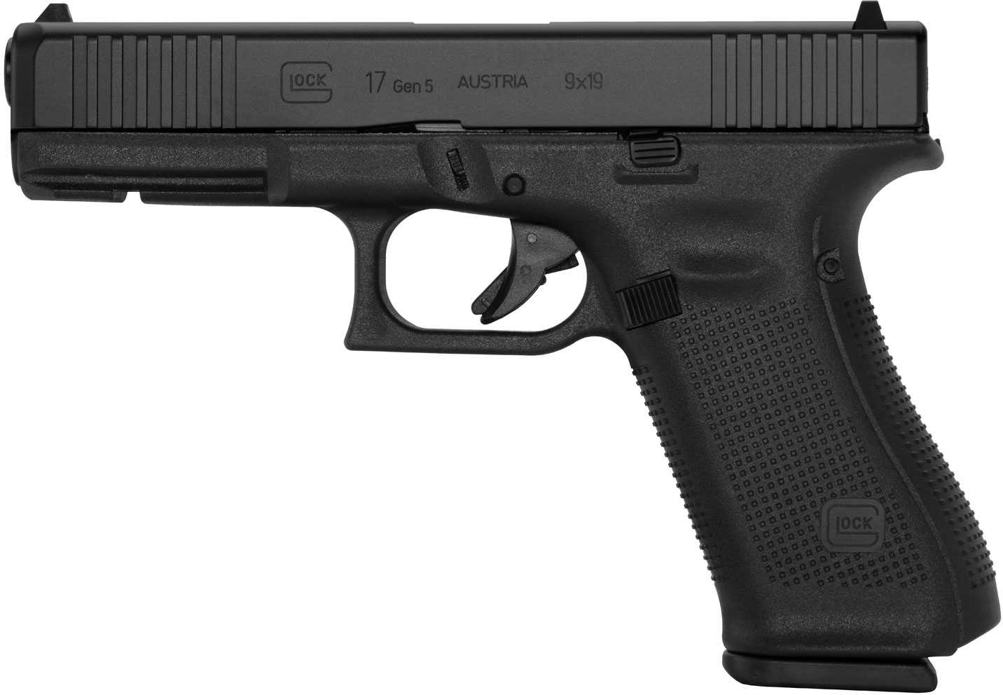 Glock G17 Gen5 Pistol 9mm Luger 4.49" Barrel Fixed Sights 17 Round Black Finish