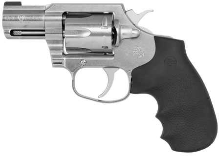 Colt King Cobra Carry Revolver 357 Mag 6 Shot 2" Barrel Overall Brushed Stainless Steel Finish with Black Hogue Overmolded Grip