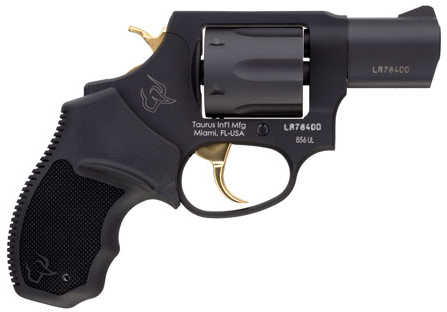 Taurus 856 Ultra Lite Revolver 38 Special 2" Barrel 6 Shot Matte Black Finish Gold Accents Grip