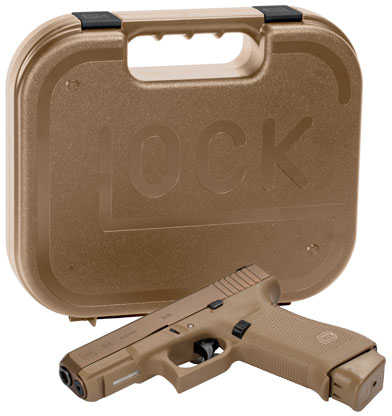 Glock G19X Compact Crossover Pistol 9mm 4.02" Barrel 17 Round Night Sights Coyote nPVD Steel Slide Rough Texture Interchangeable Backstraps Grip