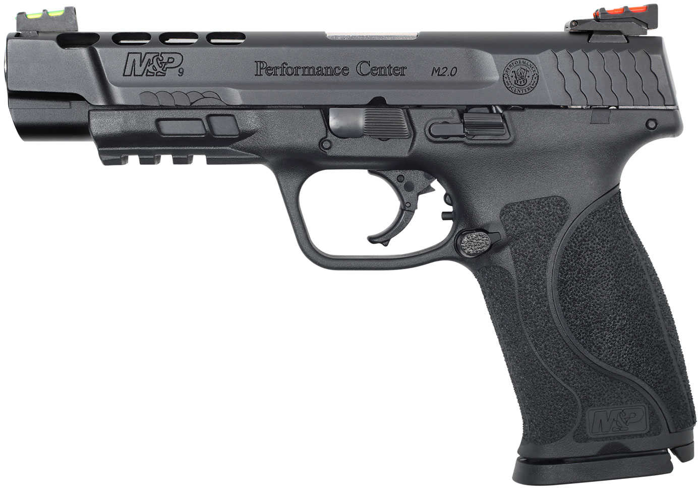 Smith & Wesson Performance Center M&P M2.0 Pistol 9mm Luger 5" Barrel 17 Round Ported Slide Interchangeable Backstrap Grip HiViz Fiber Optic Sights