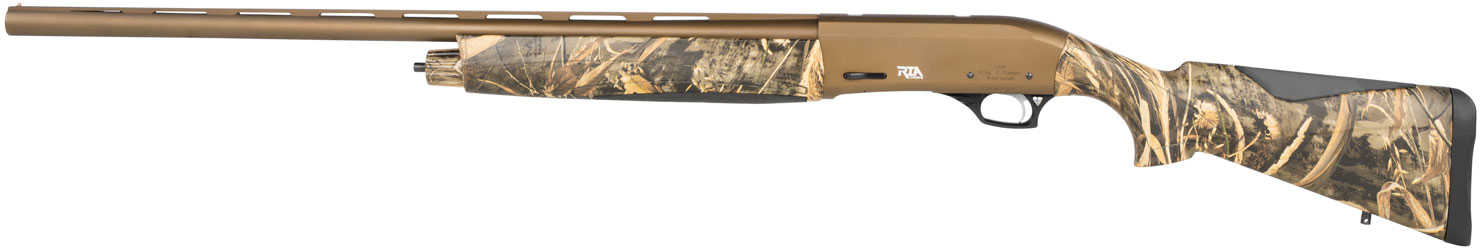 Rock Island Lion Shotgun 12 Gauge 28" Vent Rib Barrel 3" Chamber Fiber Optic Front Sight Bronze Finish With Natural Camo Stock
