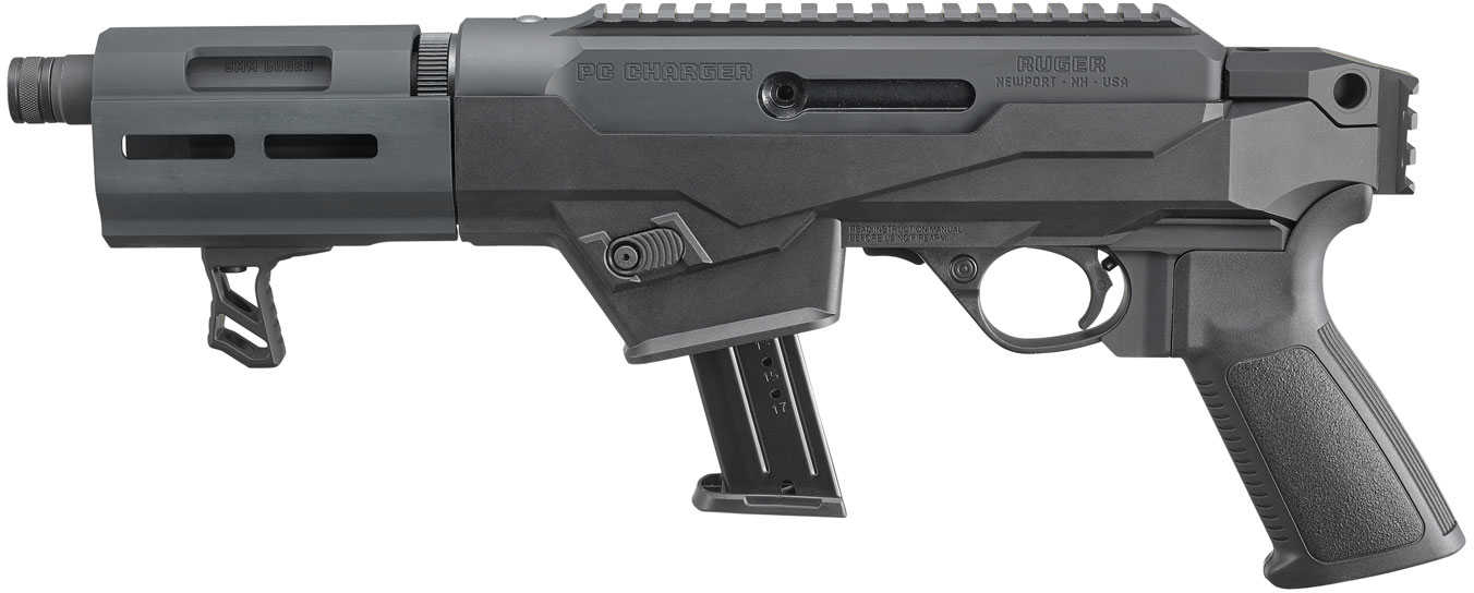 Ruger PC Charger Pistol 9mm Luger 6.50" Threaded Barrel 10 Round Black Hard Coat Anodized