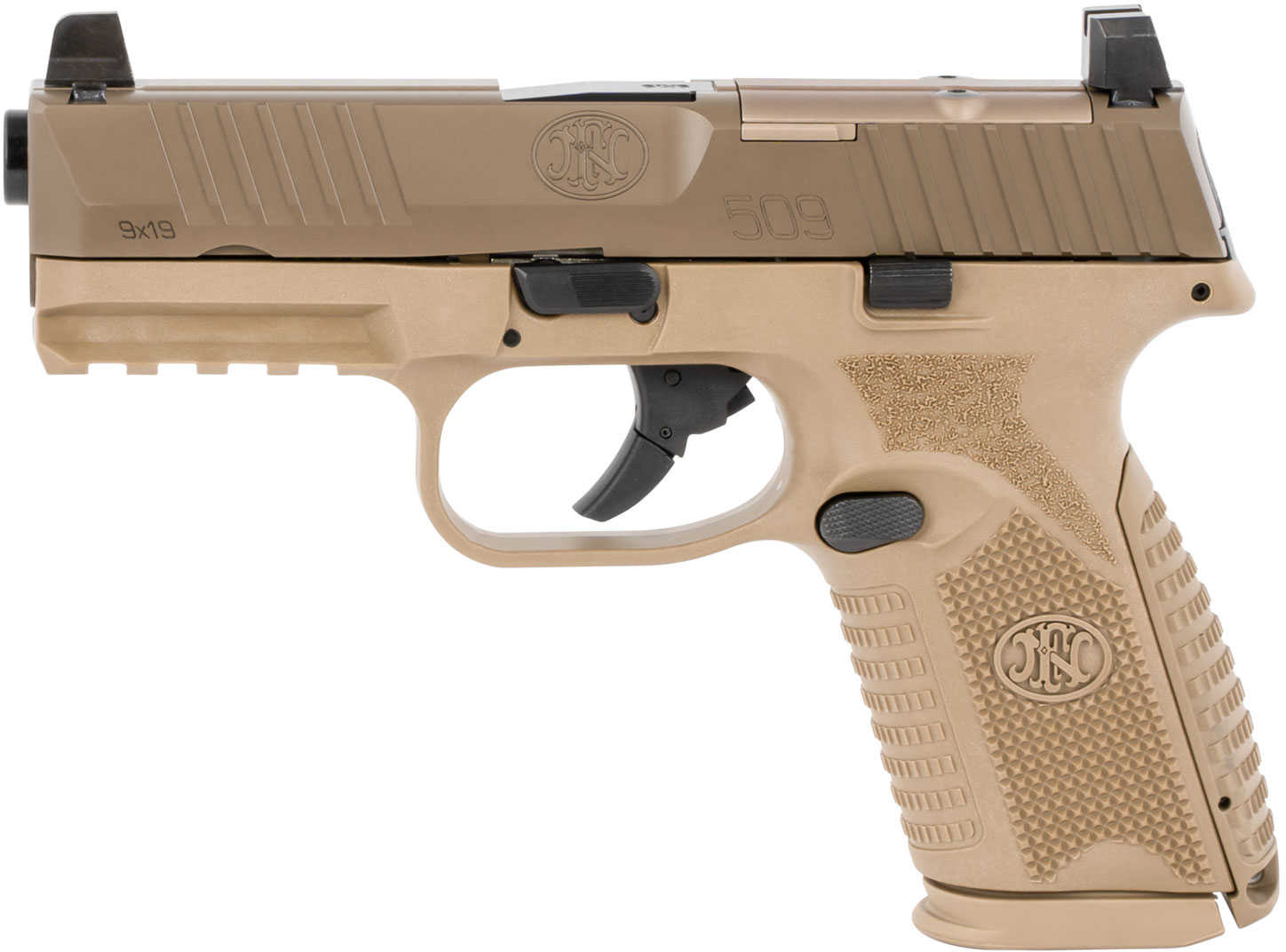 FN 509M MRD Pistol 9mm 4" Barrel 10 Round Flat Dark Earth Finish Interchangeable Backstrap Grip