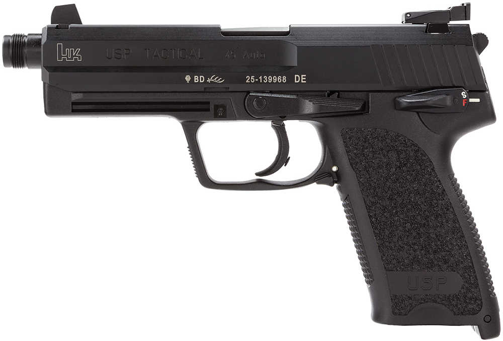 HK USP45T V1 Tactical Pistol 45 ACP 5.09" Threaded Barrel 12 Rounds Black Finish 81000350