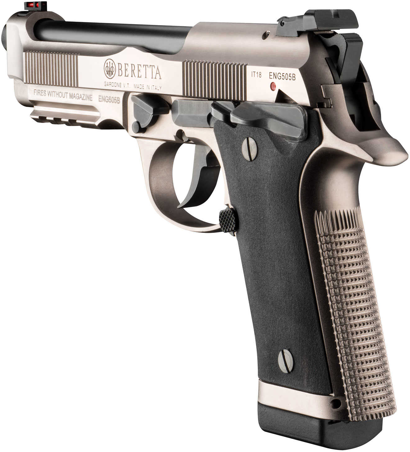 Beretta 92X Performance Pistol 9mm 4.90" Barrel 15 Round Gray Nistan Steel Slide Fiber Optic Front Sight