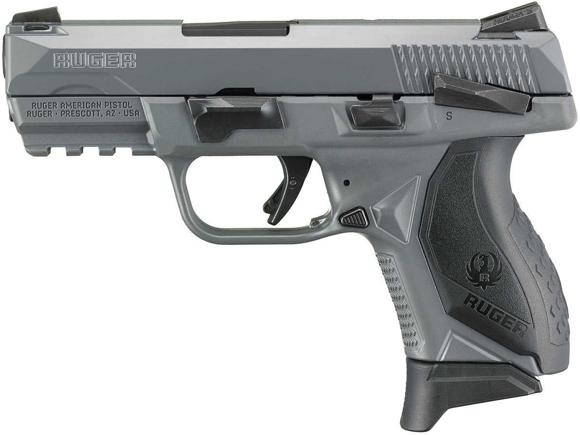 Ruger American Compact Pistol 9mm 3.55" Barrel 17 Round Gray Cerakote Finish 3-Dot Novak LoMount Sights