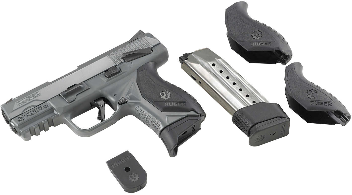 Ruger American Compact Pistol 9mm 3.55" Barrel 17 Round Gray Cerakote Finish 3-Dot Novak LoMount Sights