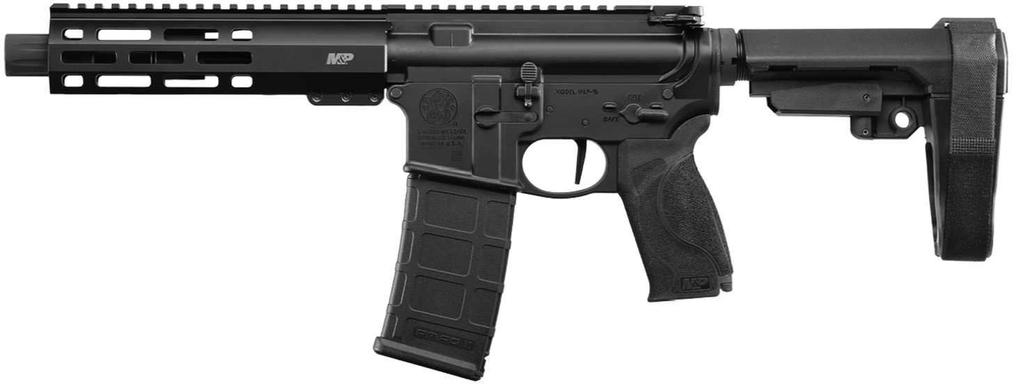 Smith & Wesson M&P15 Pistol 5.56 NATO 7.50" Threaded Barrel 30 Round Adjustable Arm Brace Interchangeable Palmswell Grip